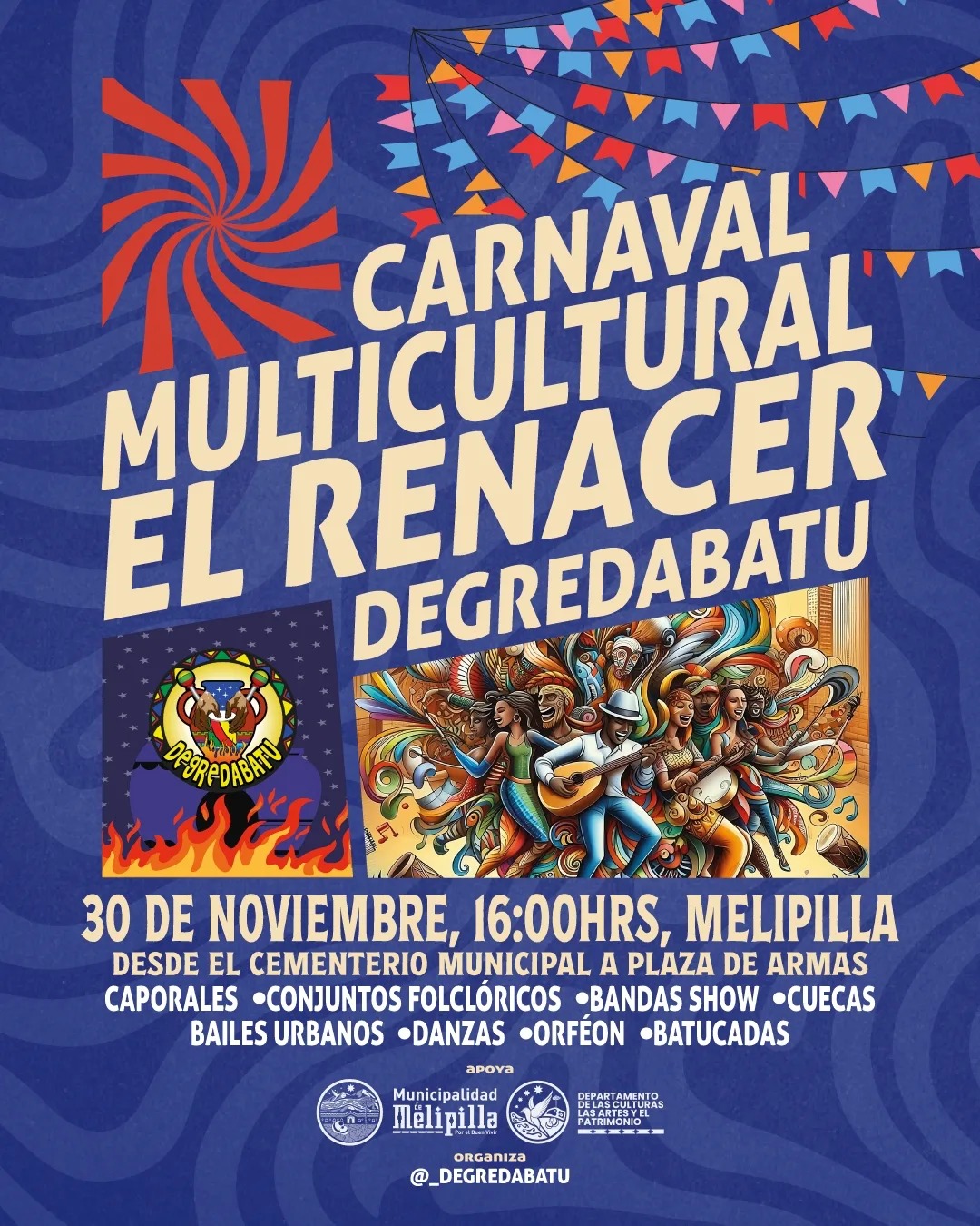 Invitan al próximo carnaval “El Renacer DeGredaBatu” que se realizará en Melipilla
