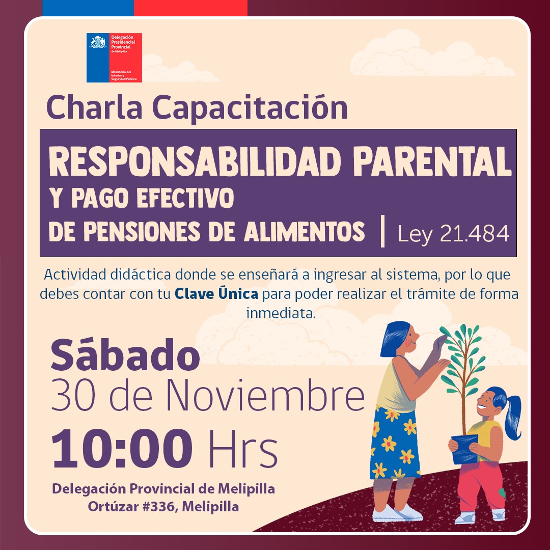 Este sábado se realizará la última charla anual sobre Responsabilidad Parental y Pago Efectivo de Pensiones de Alimentos
