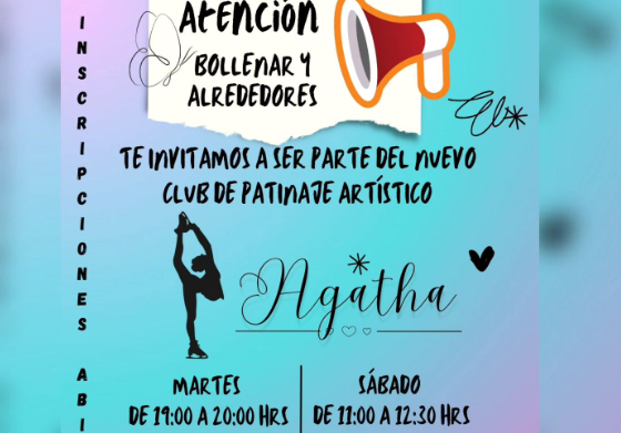 Club de patinaje artístico Agatha realiza talleres para niñas y niños en Bollenar