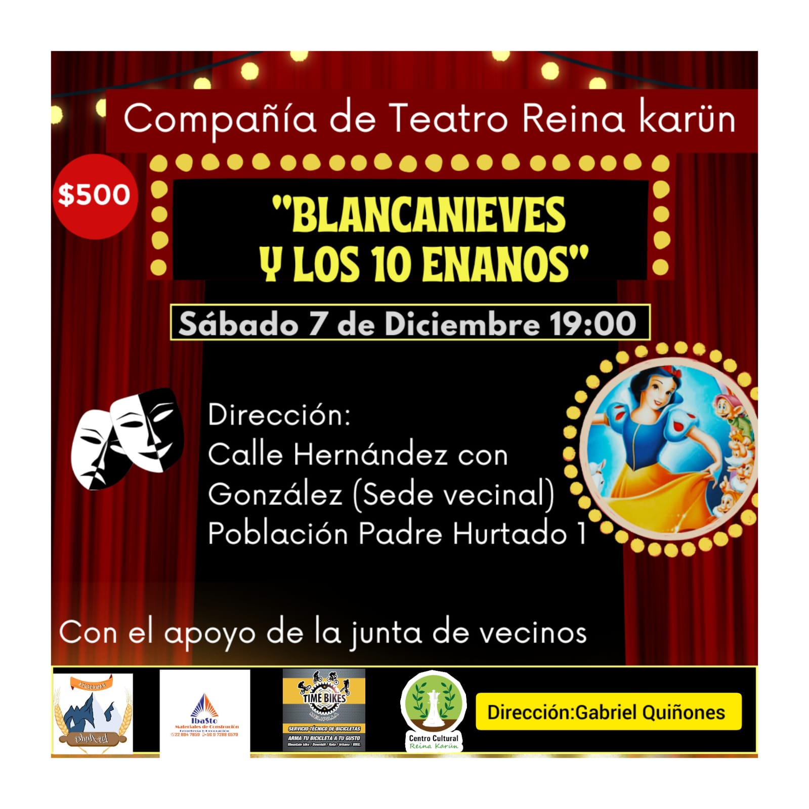 Centro Cultural Reina Karün de Melipilla a la presentación de su primera obra de teatro