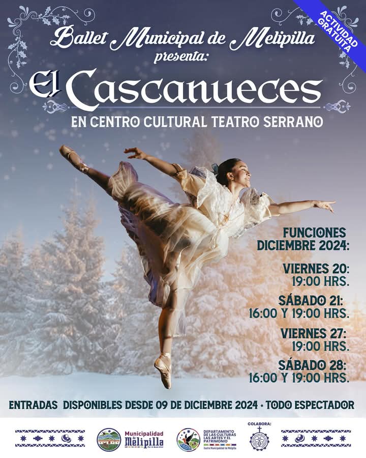Comenzó la entrega de entradas para primera función de “El Cascanueces” que pondrá en escena el Ballet Municipal de Melipilla