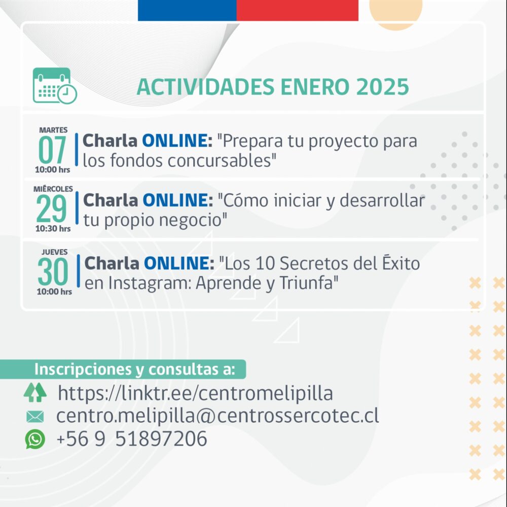 Sercotec Melipilla entrega calendario de actividades enero 2025