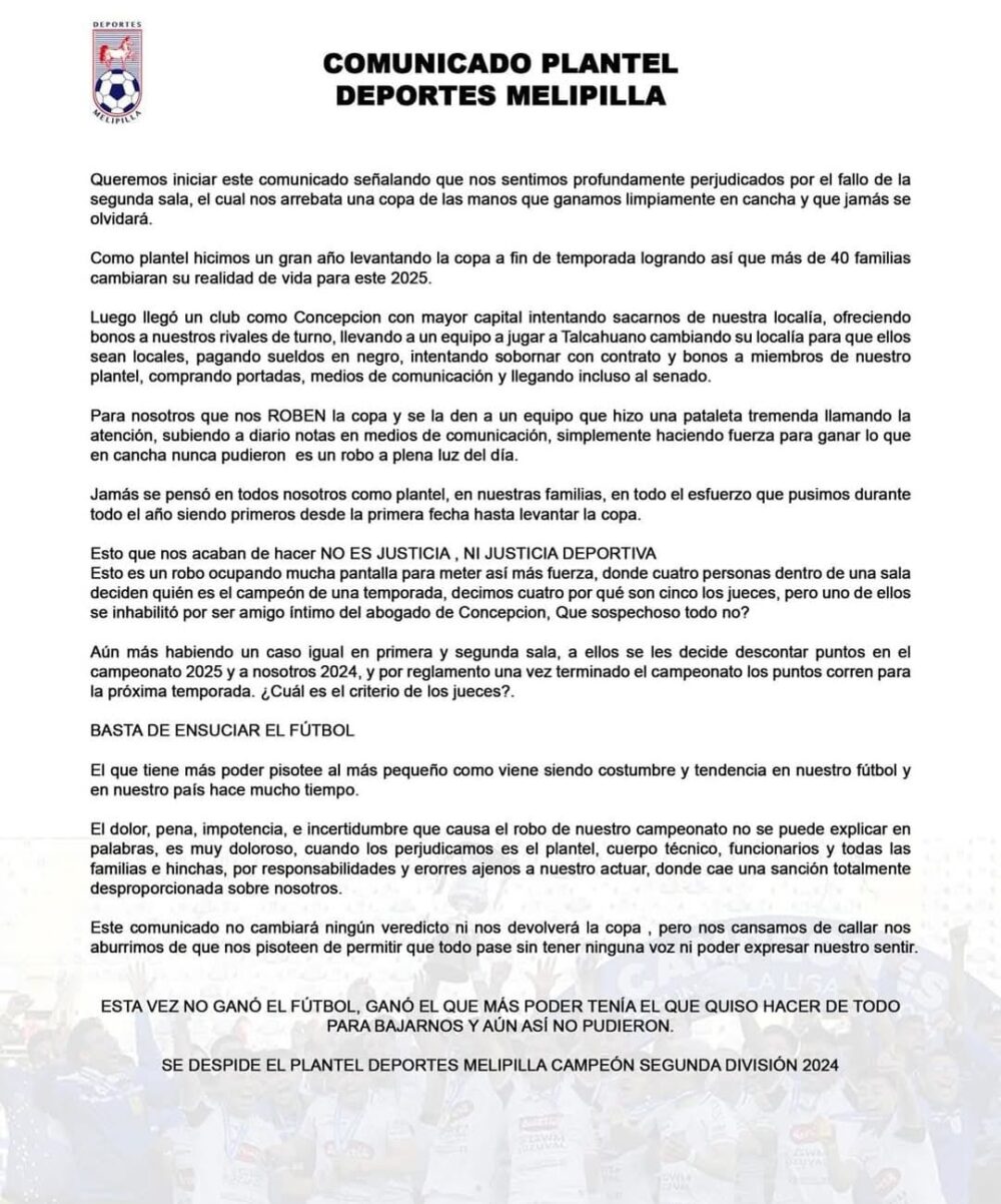 Darío Melo “El plantel está destruido”