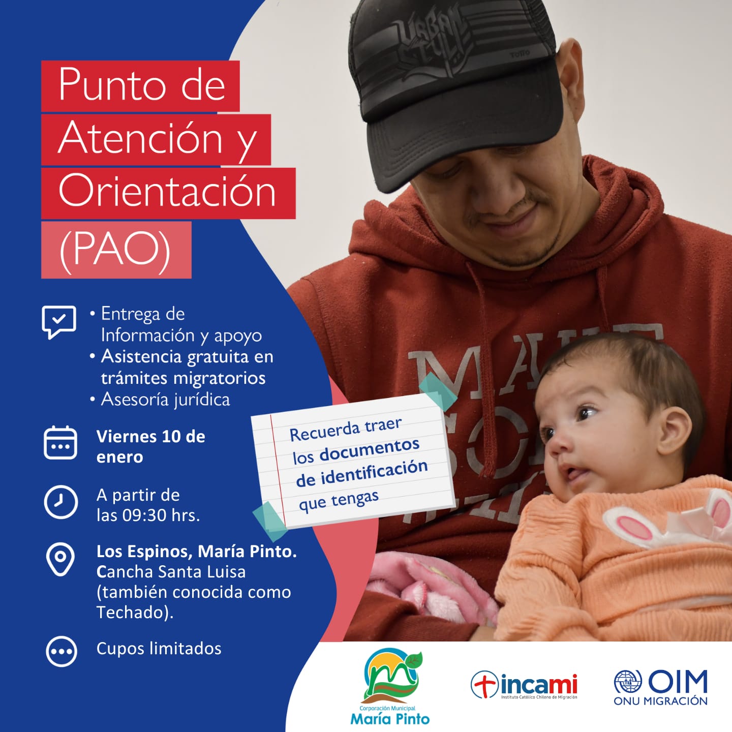 En María Pinto se realizará nuevo operativo de atención a la población migrante