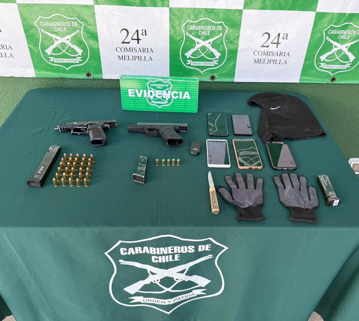 Incautan arma de la Policía Federal de Argentina en procedimiento de Carabineros en Melipilla