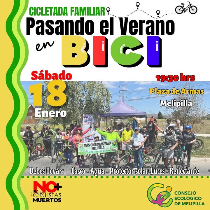 “Pasando el Verano en Bici”: Consejo Ecológico invita a Cicletada Familiar