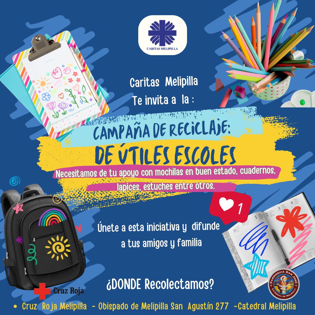 Cáritas Melipilla lanza Campaña de Reciclaje de Uniformes y Útiles Escolares