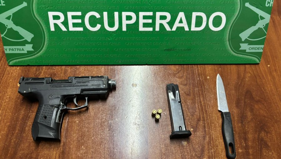 Carabineros detiene a cuatro sujetos por intento de robo y porte de armas en Padre Hurtado