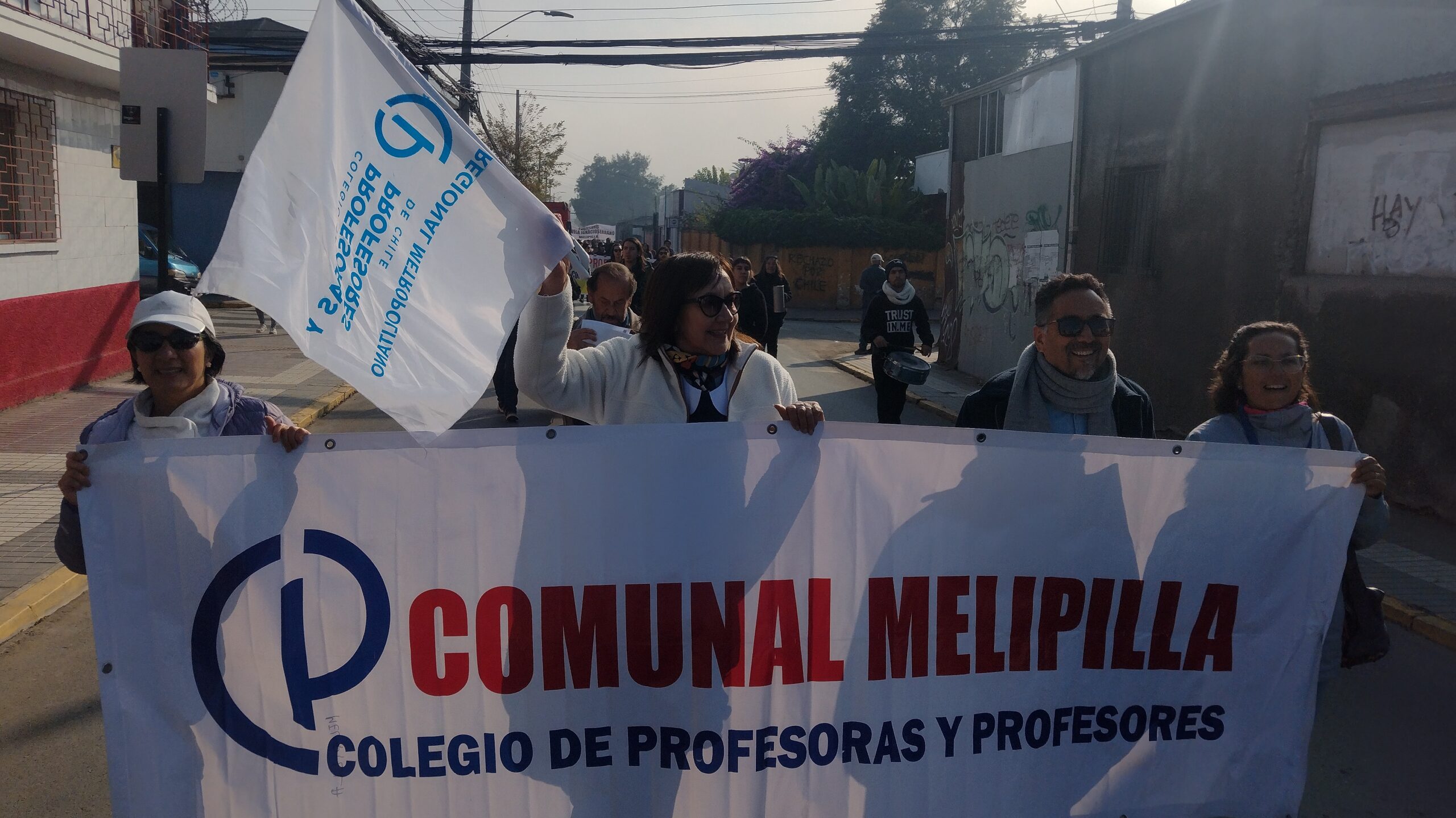 En el marco del paro nacional, profesores de Melipilla exigen respuestas a sus demandas