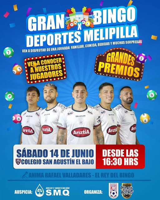 Invitan a Bingo en Beneficio de Deportes Melipilla