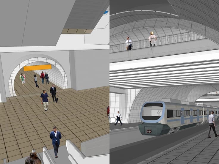 Así será la nueva estación subterránea del tren Santiago–Melipilla que conectará con el Metro