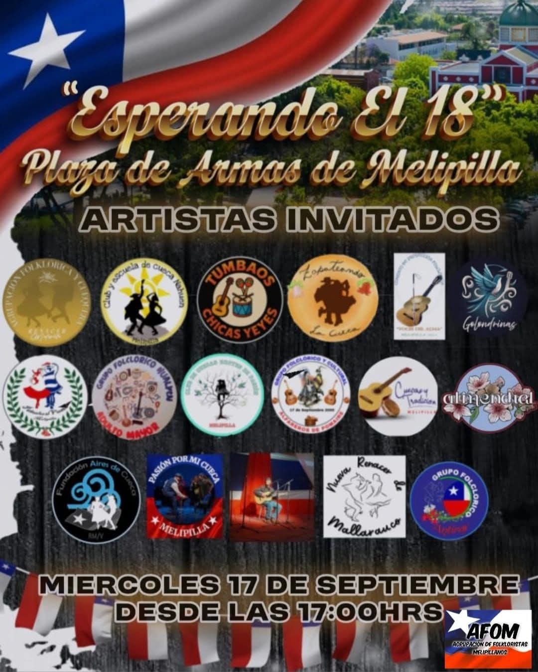 Agrupación de Folkloristas Melipillanos invita a participar en la actividad “Esperando el 18”