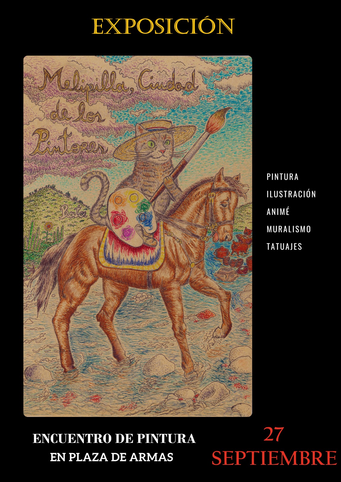 Este sábado se llevará a cabo una exposición de arte en la Plaza de Armas de Melipilla