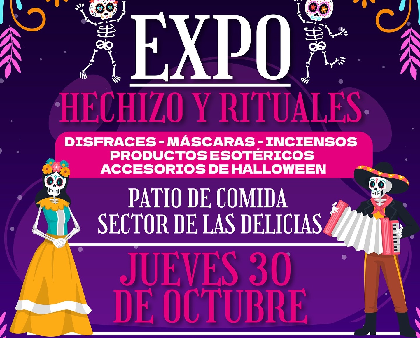 Talagante se transforma: Feria de Halloween invade la Plaza de Armas con disfraces, máscaras y maquillaje para una noche de espanto