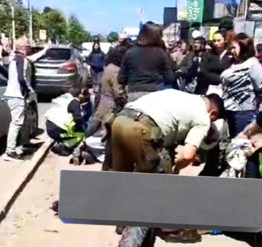 Motociclista de Carabineros lesionado tras colisión con vehículo en avenida Barros Luco de San Antonio
