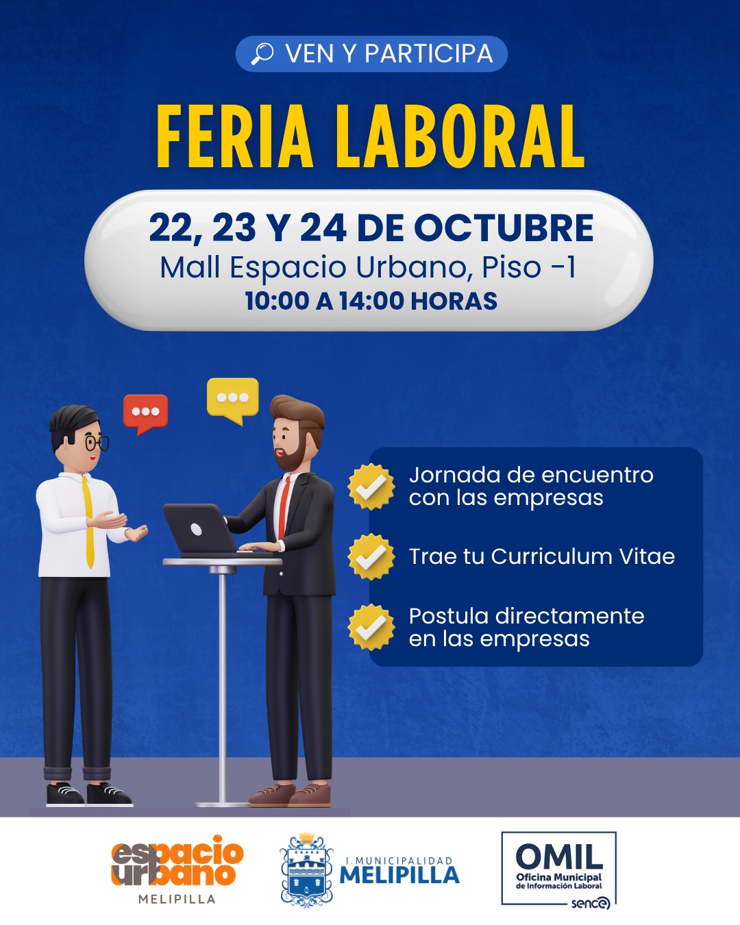 Anuncian nueva Feria Laboral en Melipilla