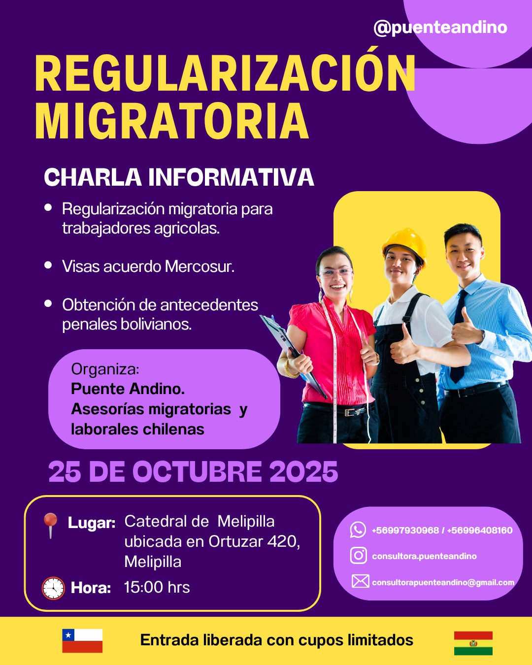 Organizan jornada de orientación migratoria dirigida a población boliviana avecindada en Melipilla
