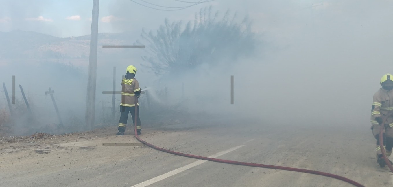 Incendio de pastizales movilizó a múltiples unidades de emergencia en San Pedro