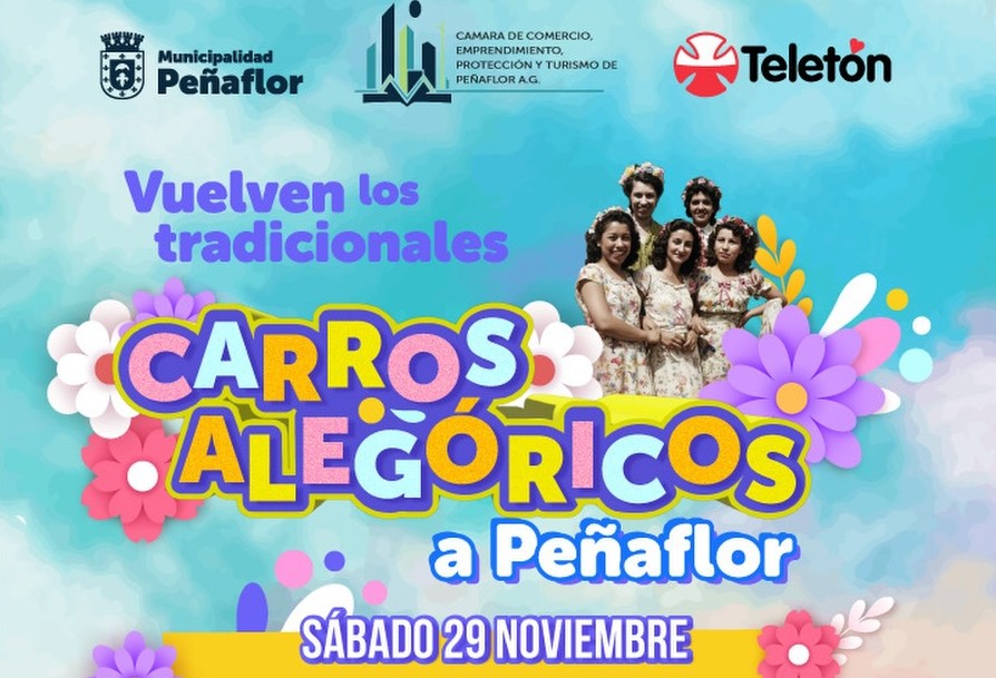 Peñaflor retoma la tradición del recorrido de carros alegóricos en apoyo a la Teletón