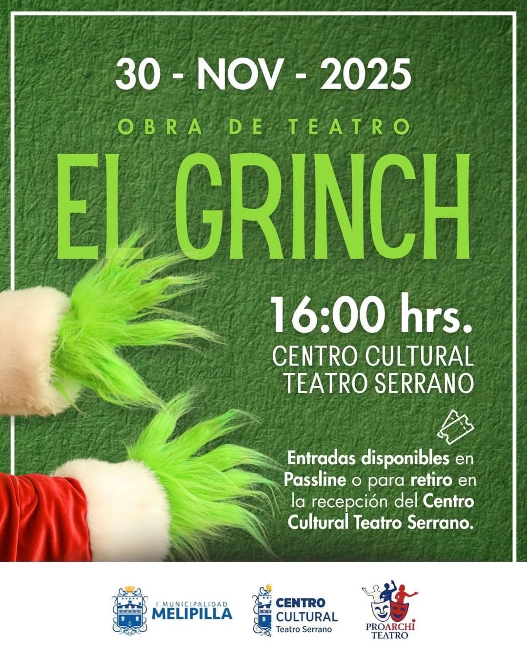 Teatro Serrano da inicio a la magia navideña con la divertida obra “El Grinch”