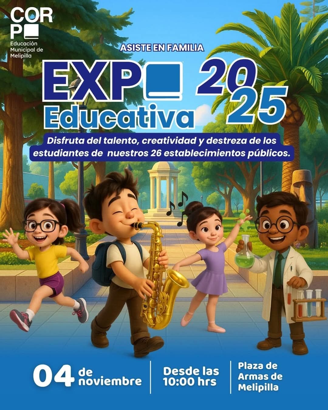 Melipilla se prepara para vivir la Expo Educativa 2025 en la Plaza de Armas