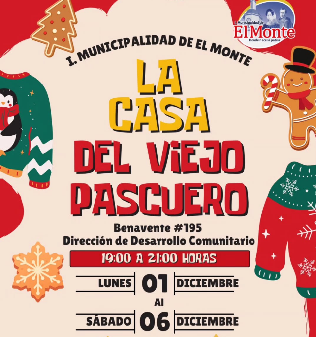 El Monte da la bienvenida al Viejito Pascuero con actividad navideña abierta a la comunidad