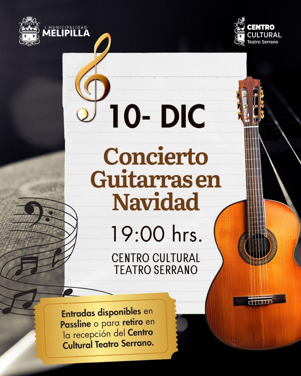 Invitan a concierto “Guitarras en Navidad” hoy en el Teatro Serrano