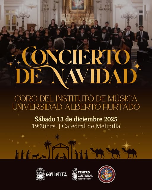 Coro de la Universidad Alberto Hurtado presentará Concierto de Navidad en la Catedral de Melipilla