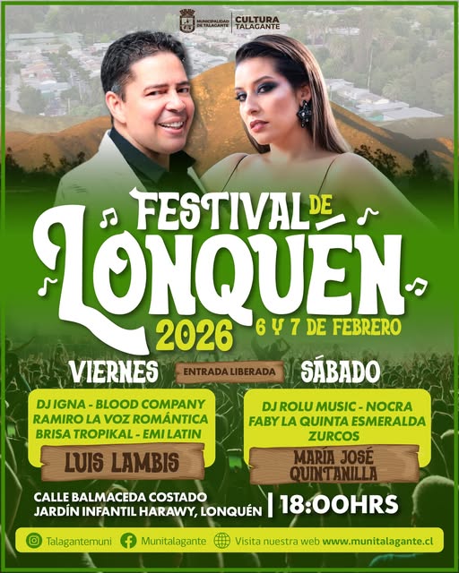 Luis Lambis y María José Quintanilla encabezan la programación del Festival de Lonquén 2026