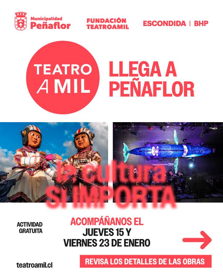 Teatro a Mil llega a Peñaflor con espectáculos gratuitos para toda la familia