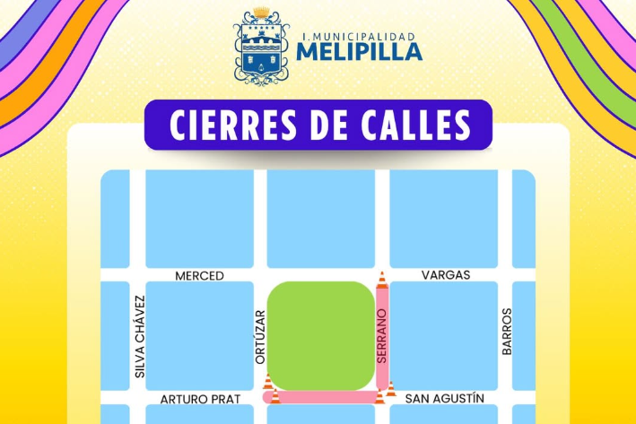 Cierres de calles por el festival “Melipilla Vive el Verano”